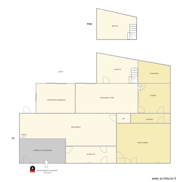douin boulangerie habitation2  am 1272. Plan de 0 pièce et 0 m2