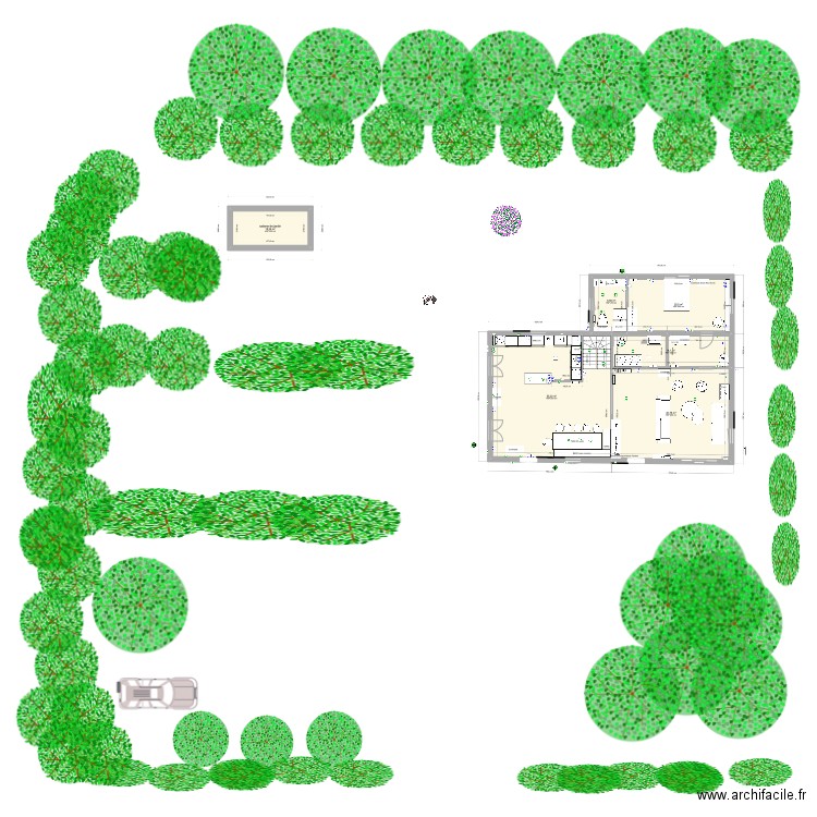variante 1 salle de douche dans extension. Plan de 0 pièce et 0 m2