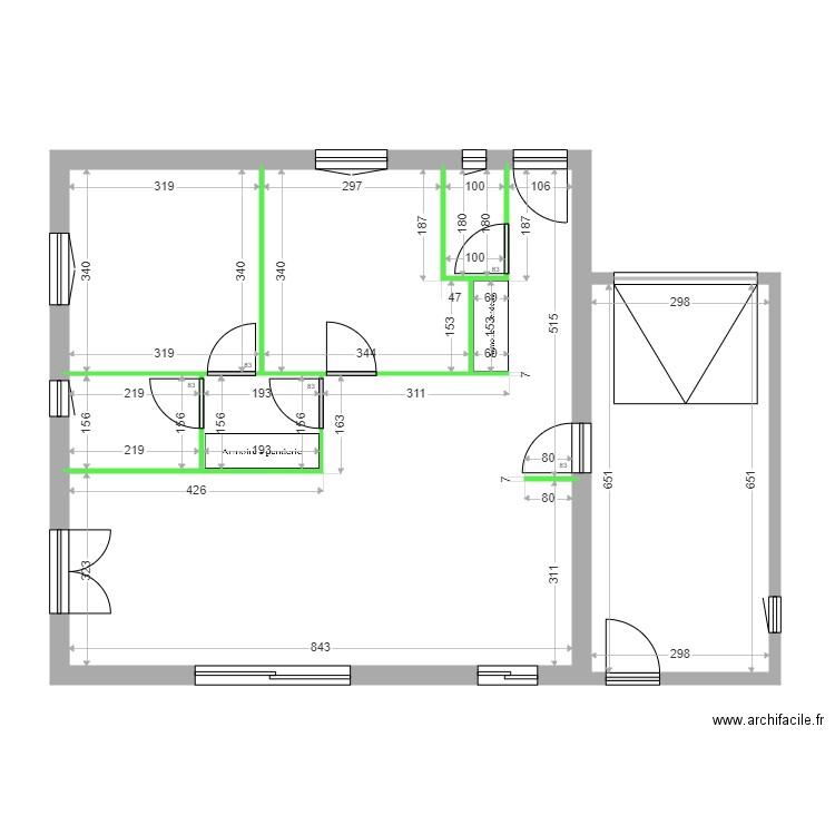 BASCH CLOISONS. Plan de 7 pièces et 88 m2