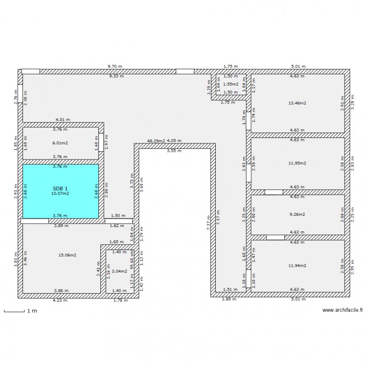 maison en U. Plan de 0 pièce et 0 m2