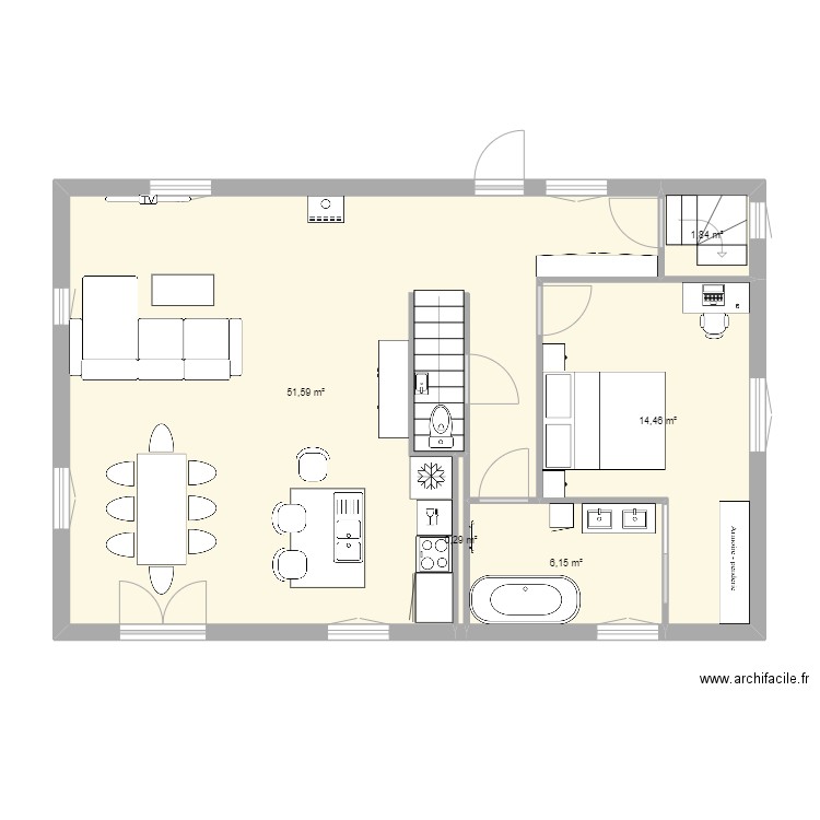 Projet Chalet Rez 1. Plan de 0 pièce et 0 m2
