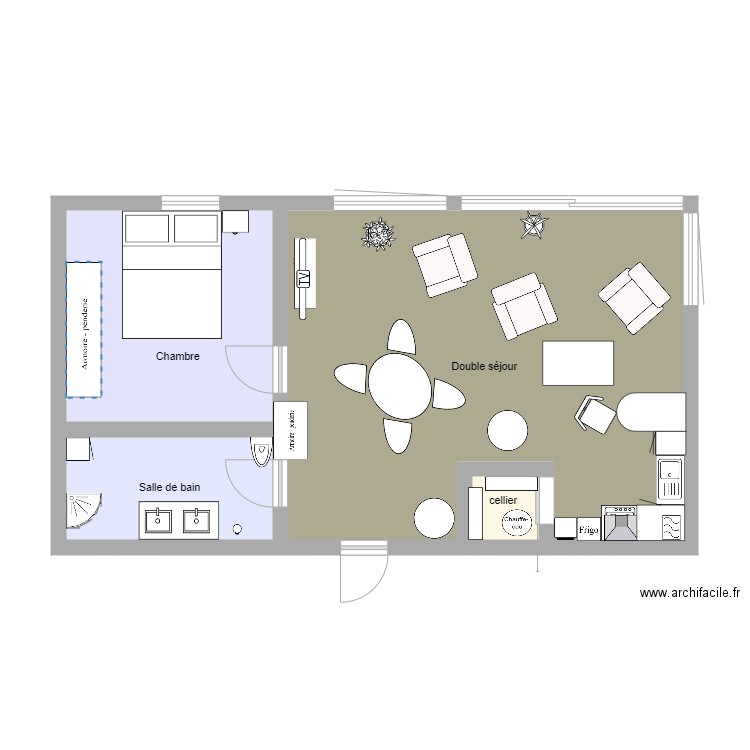 appartement mia avant . Plan de 4 pièces et 55 m2