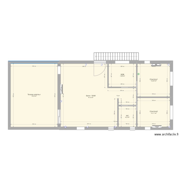 plan container r+1-bis-2. Plan de 6 pièces et 110 m2