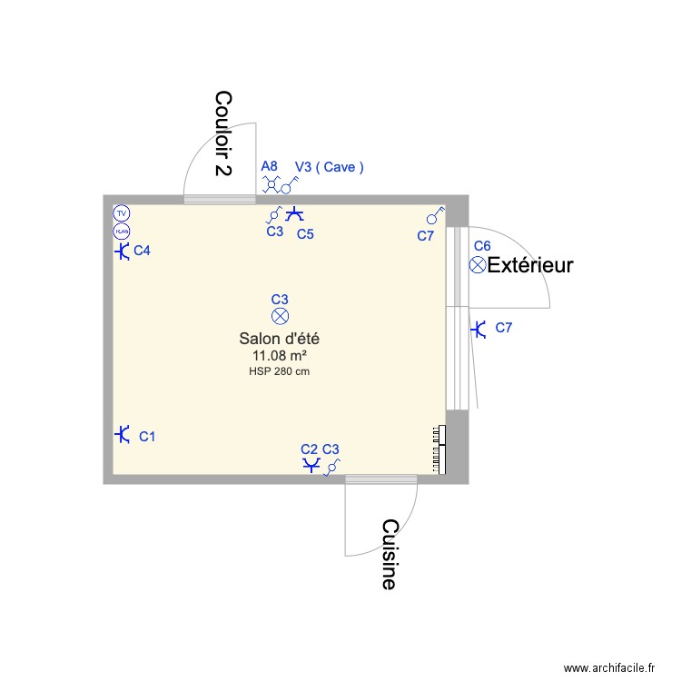 Maison Emmanuel Salon ETE plan éléctrique. Plan de 0 pièce et 0 m2