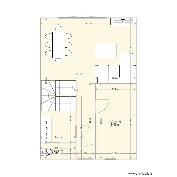 Duplex RDC. Plan de 0 pièce et 0 m2