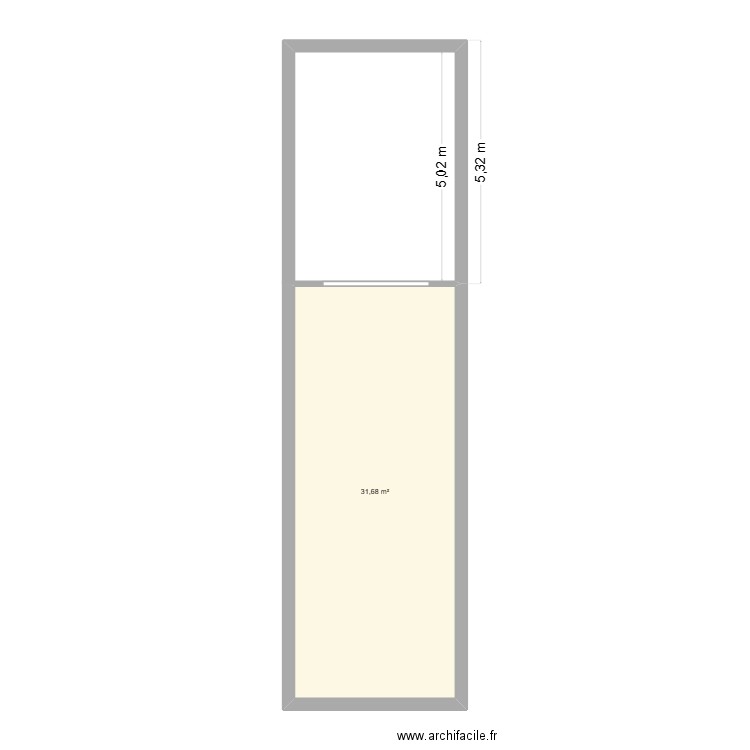 Attou. Plan de 1 pièce et 32 m2