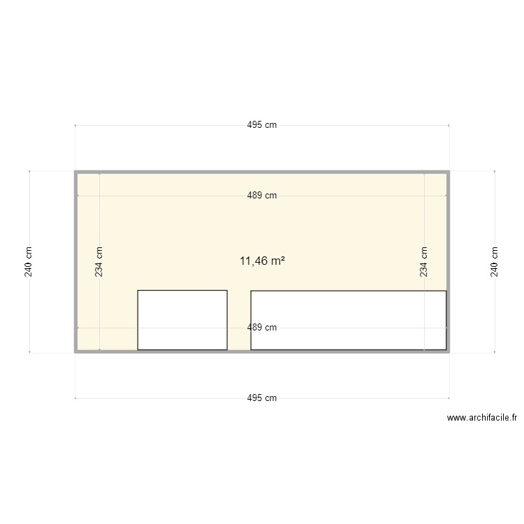 Plan Auvers. Plan de 1 pièce et 11 m2