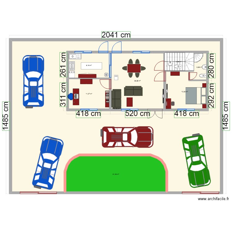 kanyosha chanel rdc. Plan de 8 pièces et 350 m2