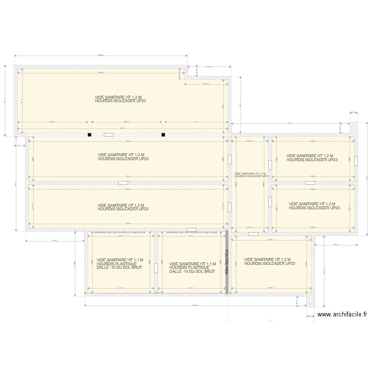 VS PLAN DE PLANCHER ESNAULT . Plan de 11 pièces et 220 m2