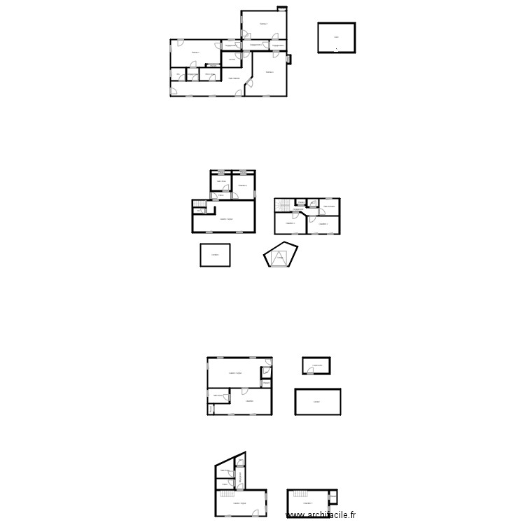 SCI CLAIPHILAURE. Plan de 46 pièces et 414 m2