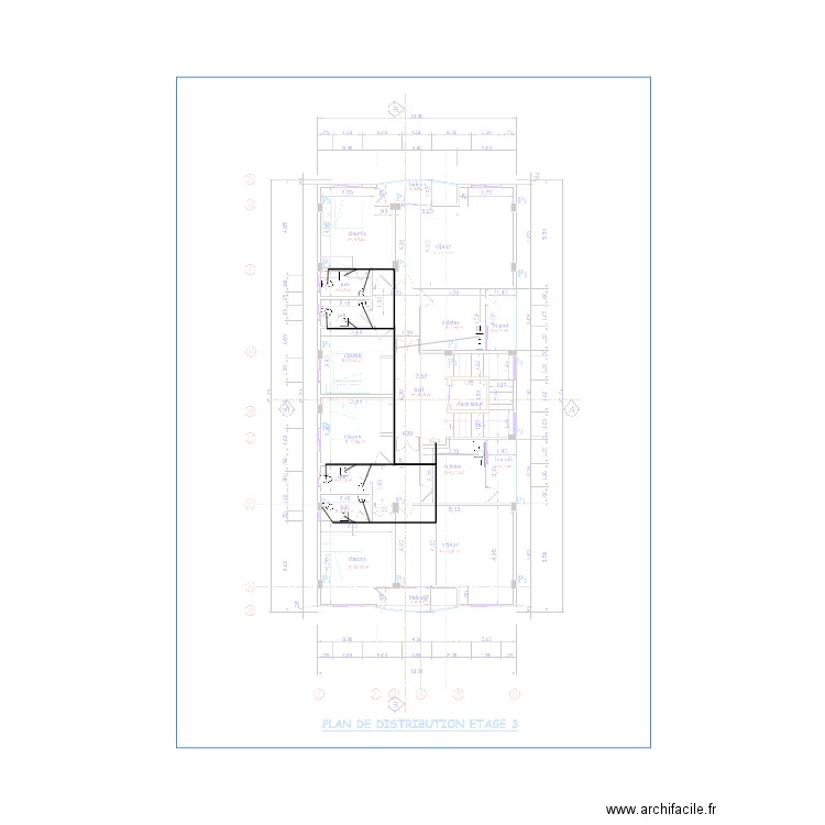 Evacuation eau vanne eau usée Etage 3. Plan de 0 pièce et 0 m2