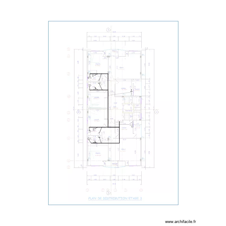 Evacuation eau vanne eau us&eacute;e Etage 3. Plan de 0 pièce et 0 m2
