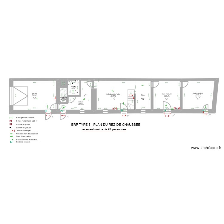Manoir-LDH-RDC-cablage. Plan de 8 pièces et 100 m2