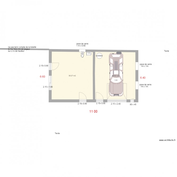 garage nu. Plan de 0 pièce et 0 m2