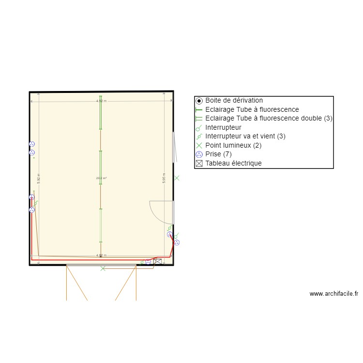 ELEC garage v2. Plan de 0 pièce et 0 m2