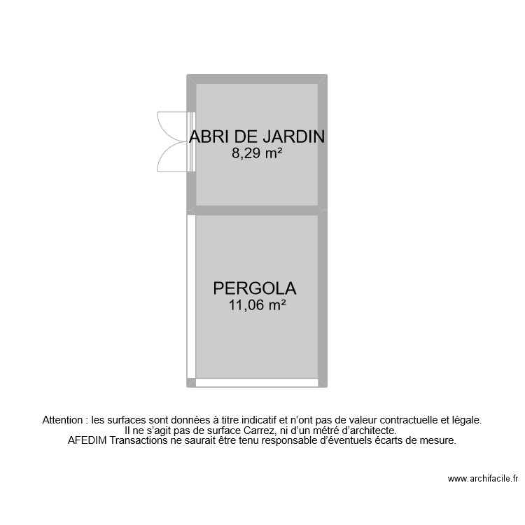 BI 8683 ANNEXES. Plan de 2 pièces et 19 m2