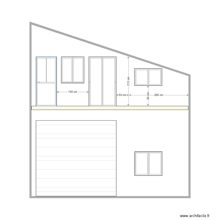 Facade est BATIMENT avec ouverture 1. Plan de 0 pièce et 0 m2