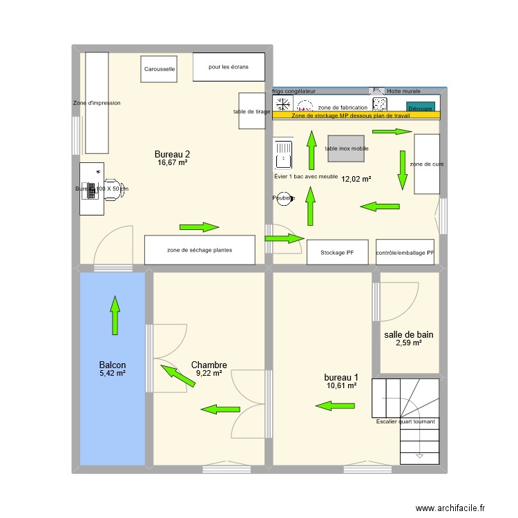 Labo2. Plan de 6 pièces et 57 m2