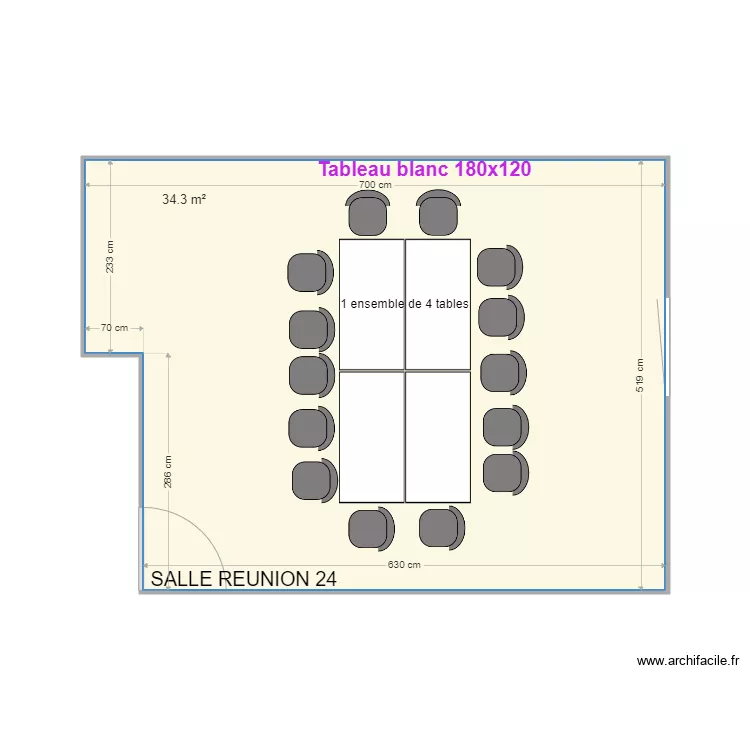 Salle de r&eacute;union 24. Plan de 