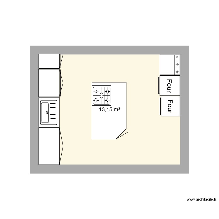 Lesneven1. Plan de 1 pièce et 13 m2