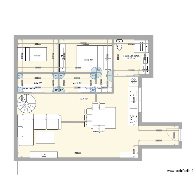 plan maison avec mezzanine. Plan de 6 pièces et 90 m2