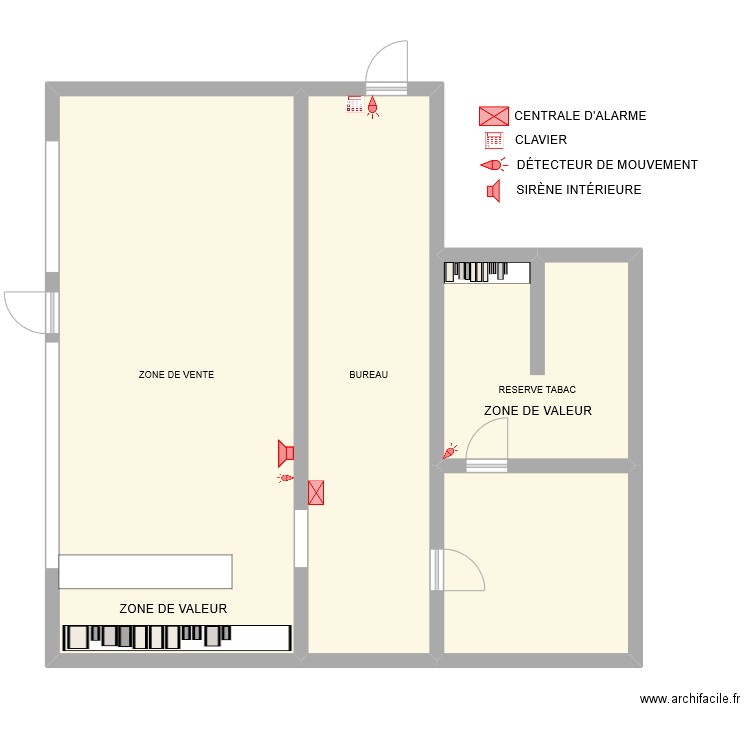LE CADOR alarme. Plan de 0 pièce et 0 m2