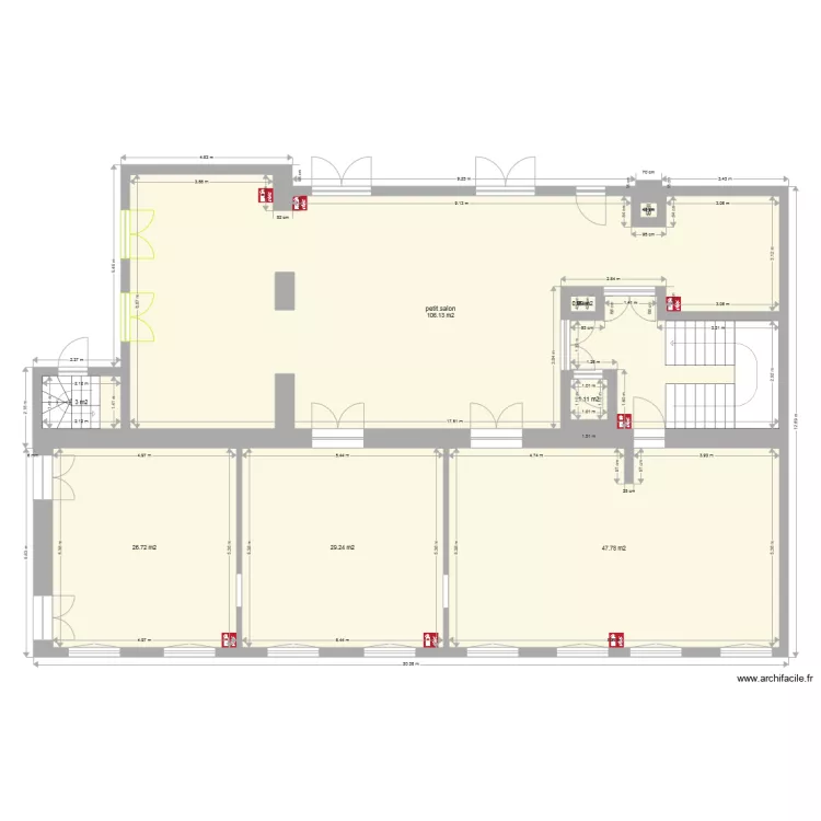 petit salon expo CDM. Plan de 