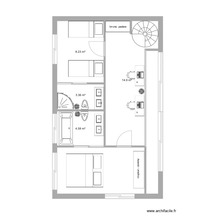 Maison plage 1er étage. Plan de Maison plage 1er étage. Plan de
