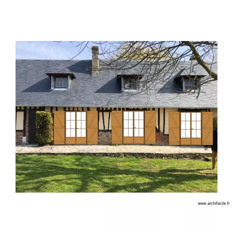 photo facade avant maison apres travaux. Plan de 
