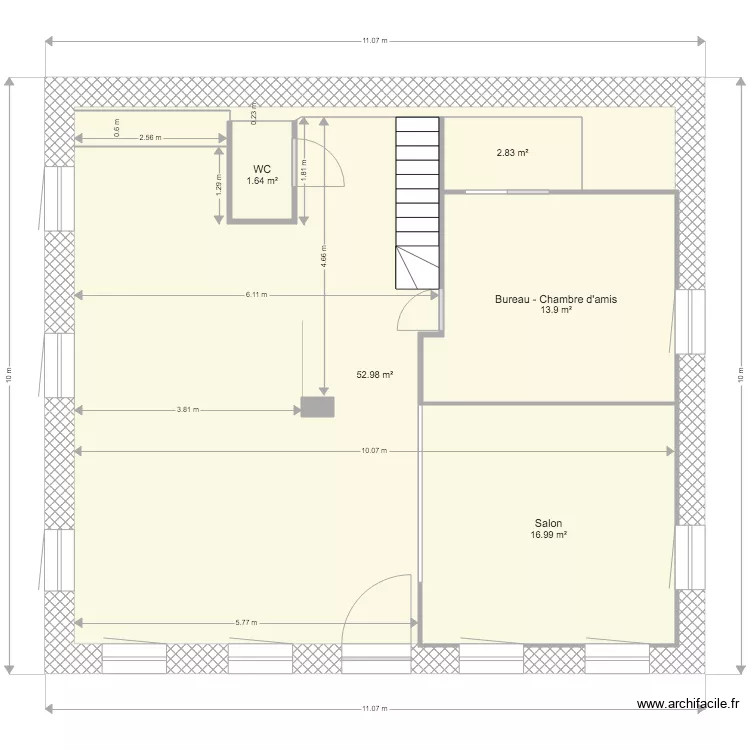 Appart Gaveli&egrave;re actuel. Plan de 