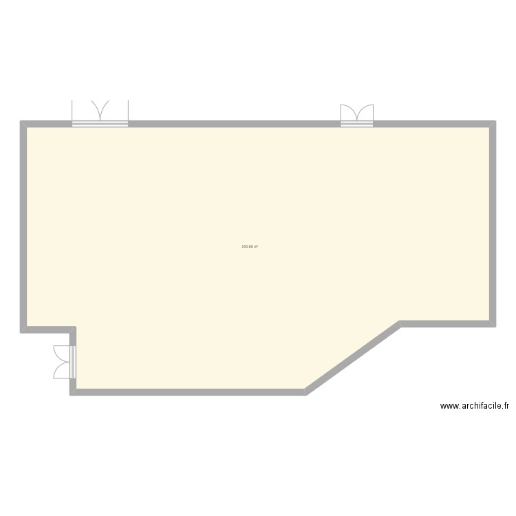 Plan de base salle des fêtes Val. Plan de 1 pièce et 201 m2
