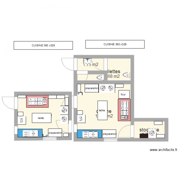 Cuisine 2. Plan de 0 pièce et 0 m2