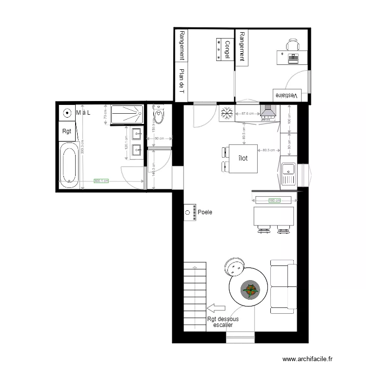 Amenagement solution . Plan de 