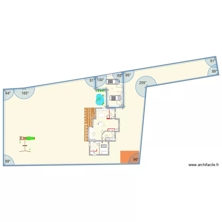 PLAN MAISON RDC PLESTAN plus garage. Plan de 