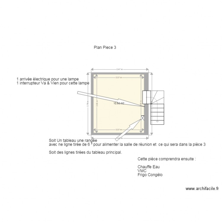 piece 3 Electricité. Plan de 0 pièce et 0 m2