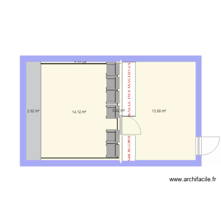 Salle Cin&eacute;ma. Plan de 