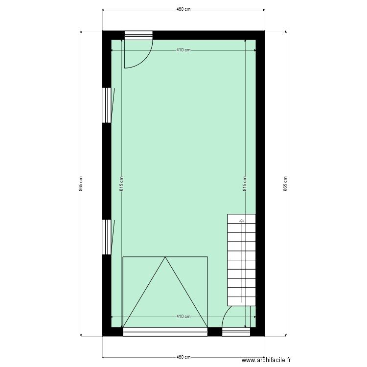 HRT. Plan de 7 pièces et 89 m2