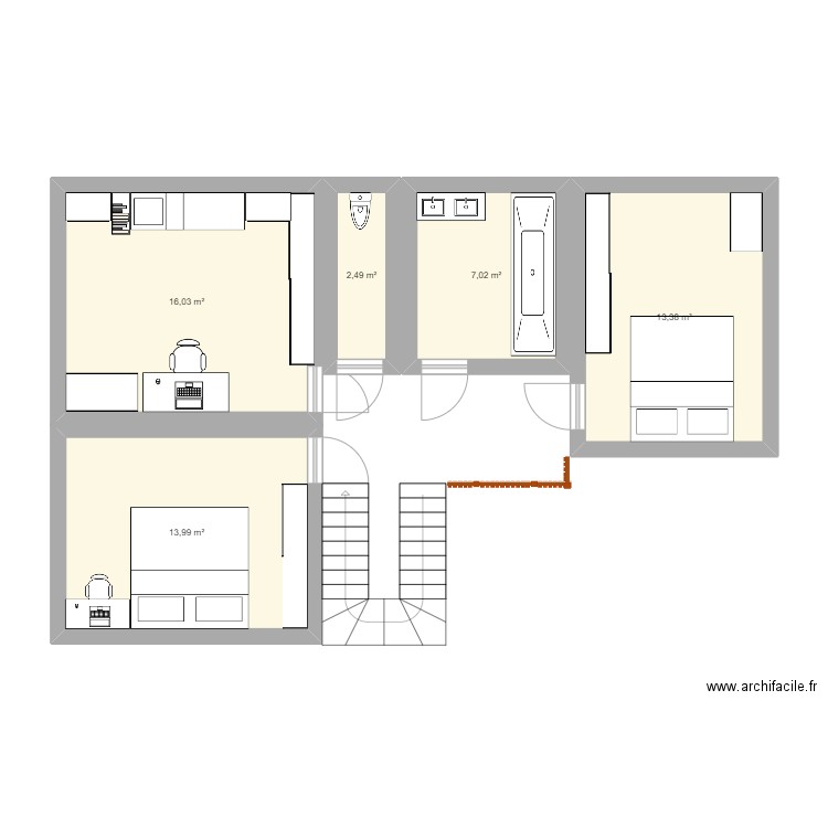 maison deuxieme étage. Plan de 0 pièce et 0 m2
