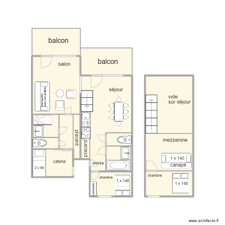 NEIGES D'OR 17/18. Plan de 14 pièces et 24 m2