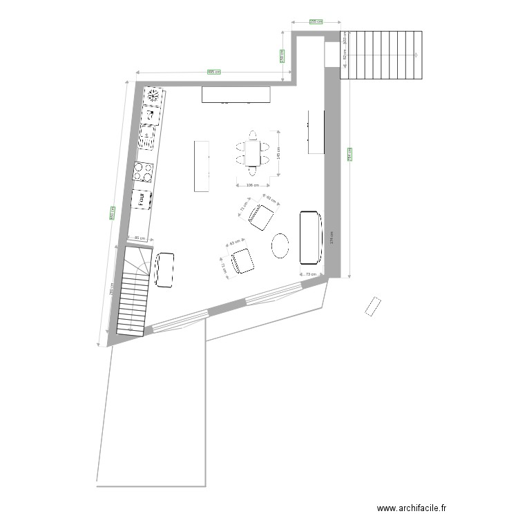 R1 sud Paillère Meublée 1. Plan de 0 pièce et 0 m2