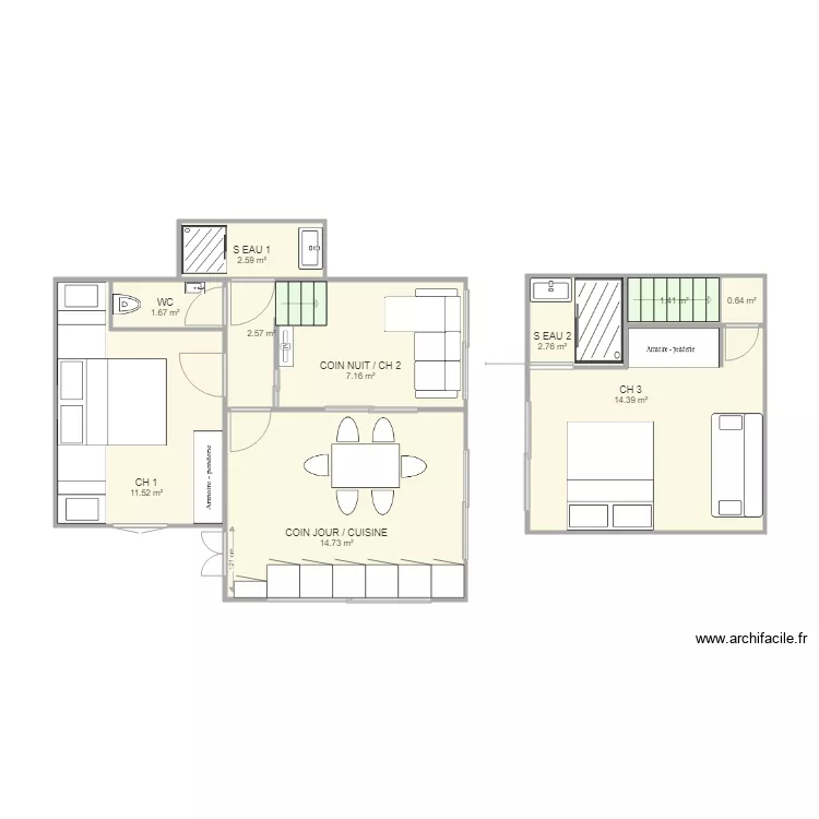SURELEVATION CHAUMIERE OPTION 2. Plan de 
