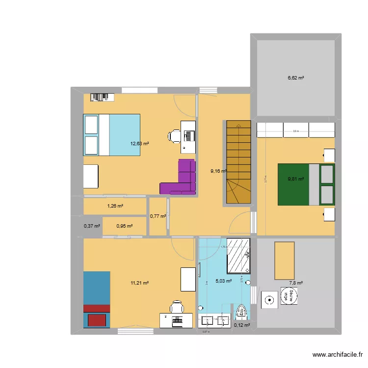 C&eacute;line &eacute;tage. Plan de 