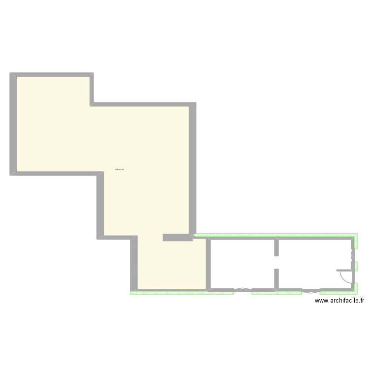 maison. Plan de 1 pièce et 129 m2