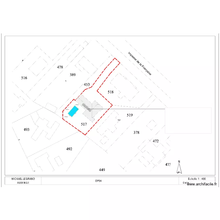 PISCINE AU COTE. Plan de PISCINE AU COTE. Plan de