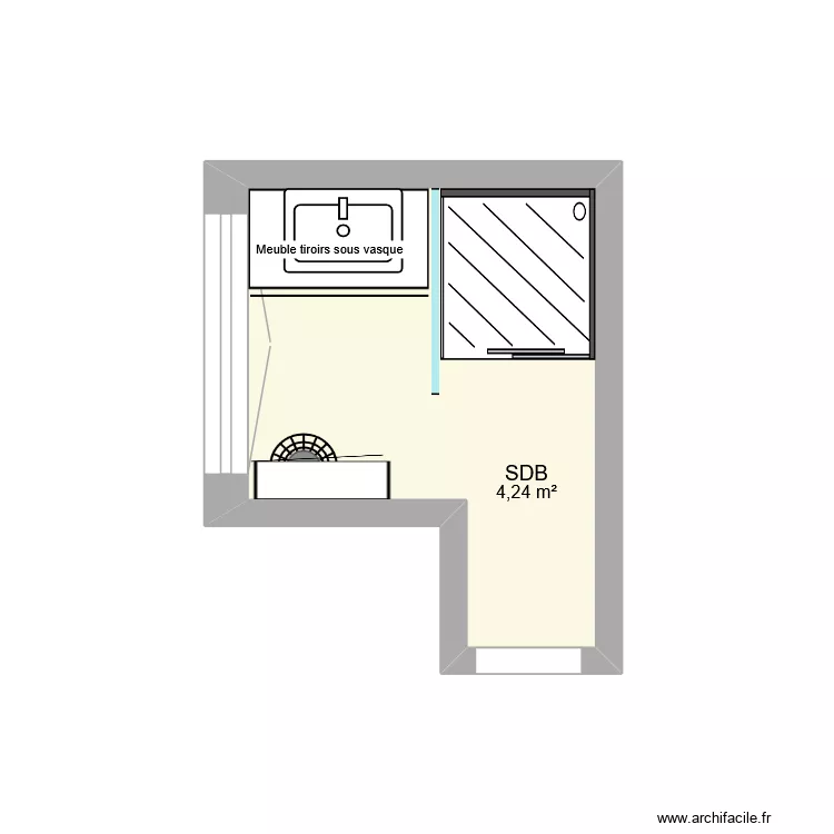 SALLE DE BAIN. Plan de 1 et 4 m² SALLE DE BAIN. Plan de 1 et 4 m²