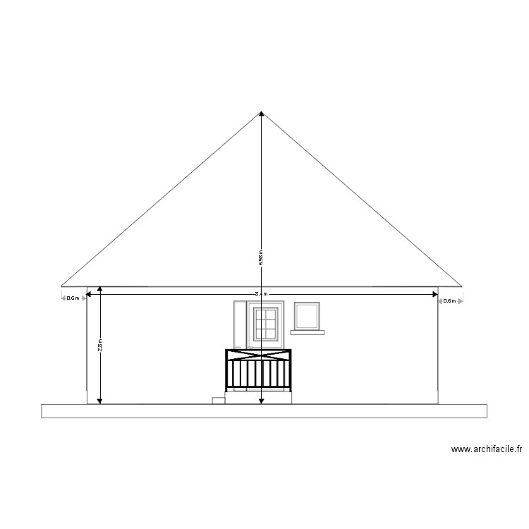 PIGNON DROIT. Plan de 0 pièce et 0 m2