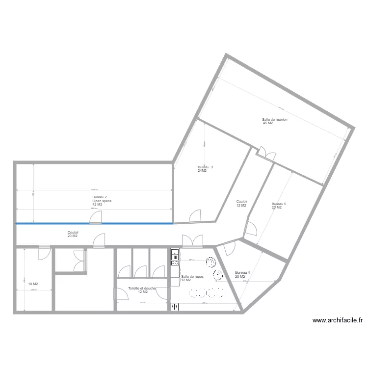 bureau Bld Sadi Carnot 1 projet. Plan de 