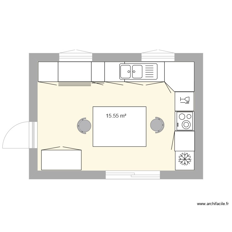 cuisine 1. Plan de 0 pièce et 0 m2
