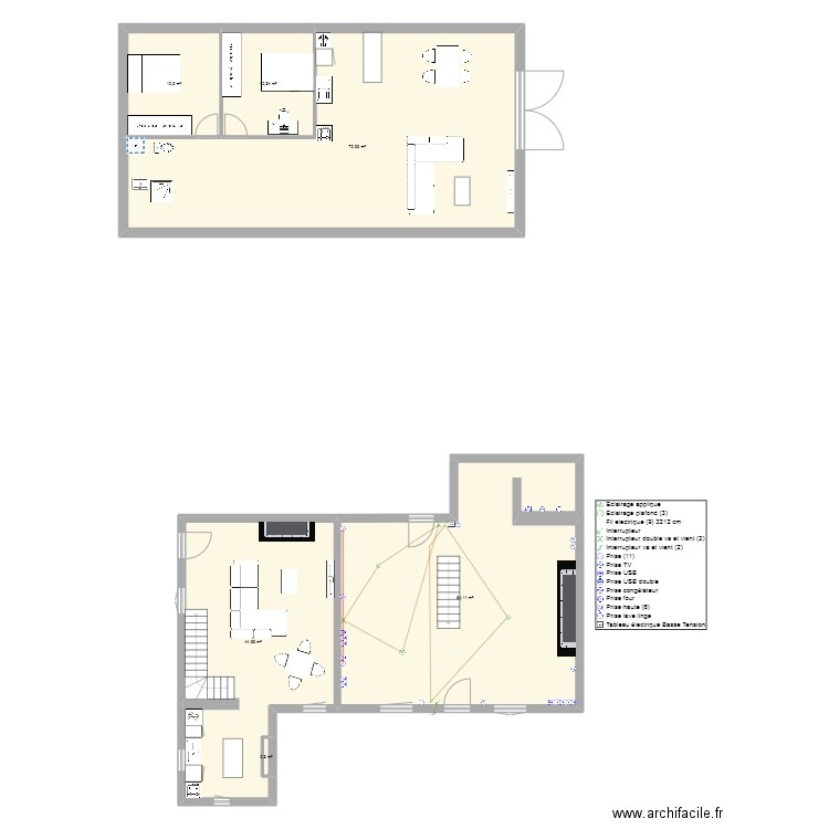 chaussenac elect. Plan de 6 pièces et 207 m2