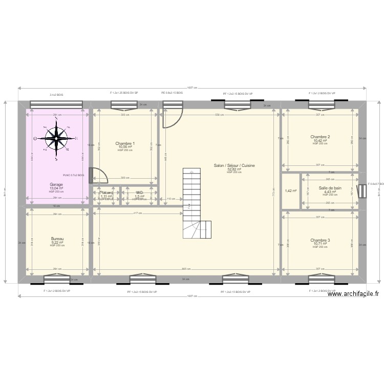 GROLEAU RDC. Plan de 10 pièces et 115 m2